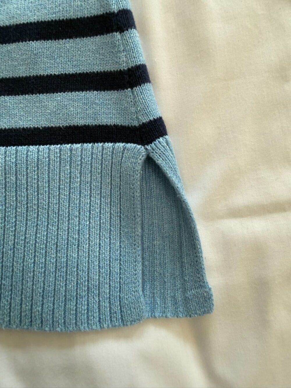 J.Crew Extra-Soft Yarn Striped Crewneck Sweater Blue Navy Size XS - Picture 5 of 9